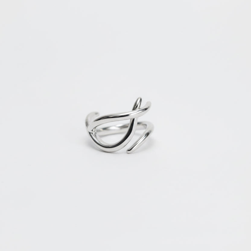 silver with a unique design on a light gray background